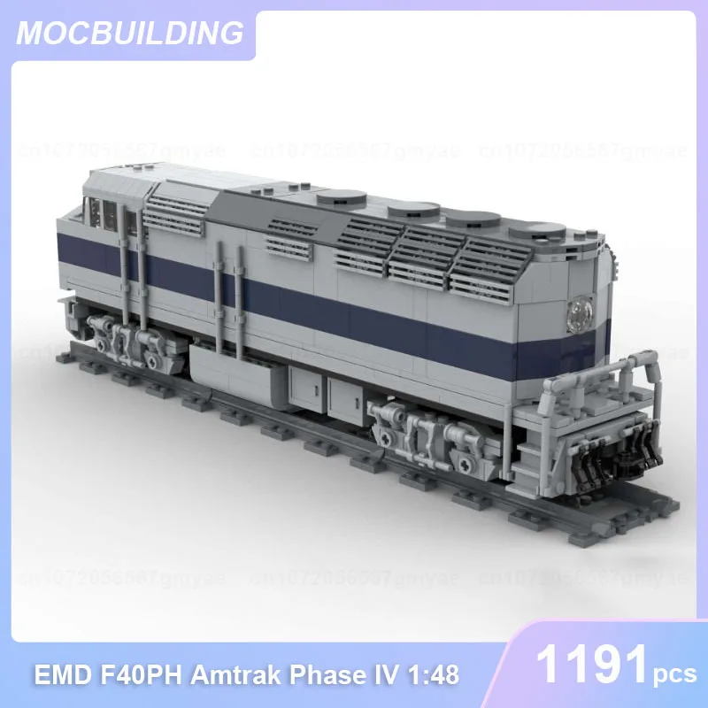 EMD GP60M BNSF & F40PH Amtrak Phase IV with Interior 1/48 O Scale Train Model MOC Building Blocks DIY Assemble Bricks Toys Gifts