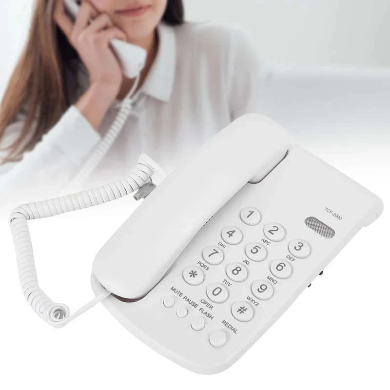 Wall-mounted Phone Desktop Business Office Telephone Household Guest Room Hotel Fixed Landline Black/White Telephony