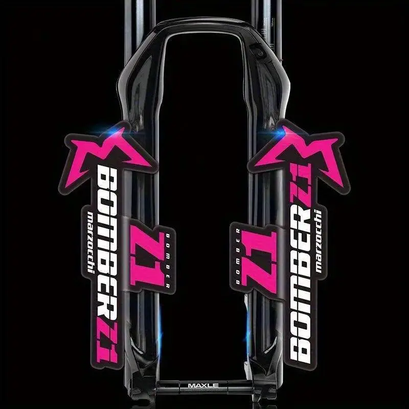 Adesivos 2D Planos para Capacete de Moto, Pacote com 2, Adesivos para Pilotagem, Adesivos para Garfo Marzocchi BOMBER, Bicicleta de Montanha