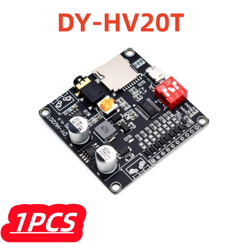 1Pcs/lot 100% New DY-HV20T 12V/24V/10W/20W Voice Playback Module One-to-One Trigger Serial Port Control TF Card Storage HV20T