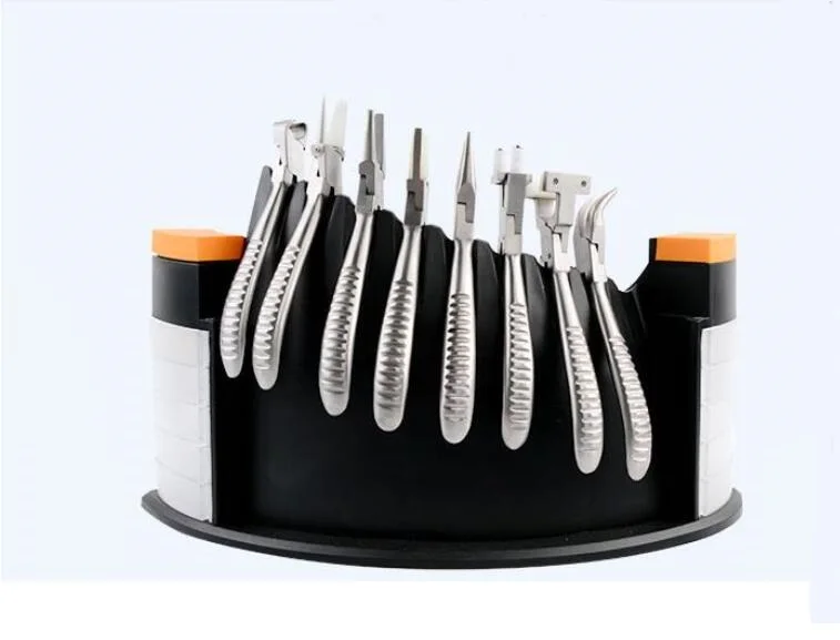 stainless steel glasses adjusting machining repairing working tool set 8pcs pliers+6pcs screwdrivers+tool holder NO.E0031