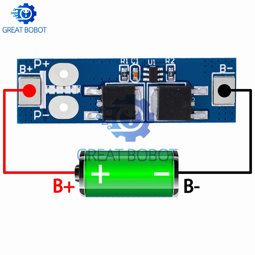 BS 1S 12A 3.7V Li-ion / 3.2V Lifepo4 18650 Battery Charging Protection Board Short Circuit Protection BMS PCM For Electric Motor