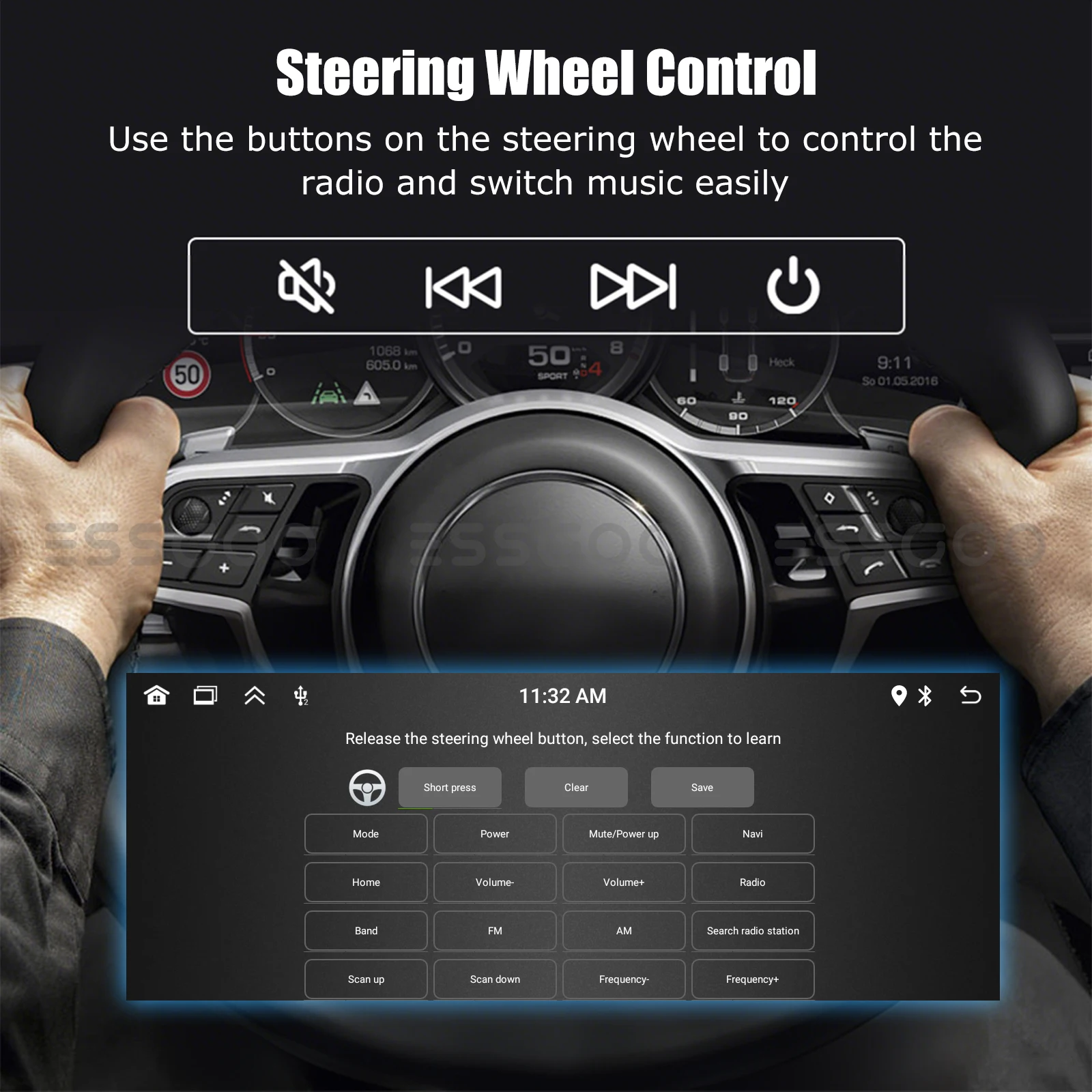 ESSGOO 1Din IPS 6.86 بوصة لاسلكي Carplay أندرويد راديو السيارة السيارات الوسائط المتعددة فيديو MP5 لاعب شاشة تعمل باللمس العالمي Stere