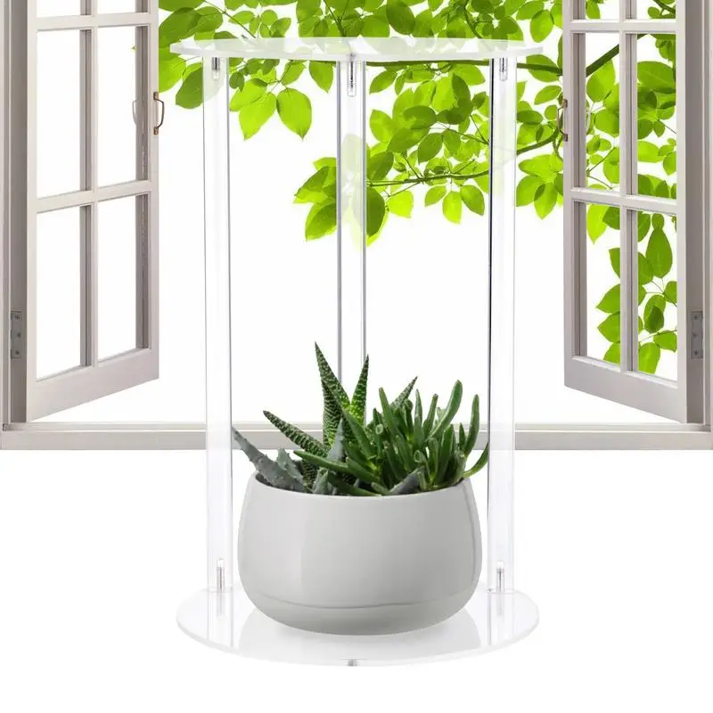 Acrylic Stand For Vase Tabletop Transparent Holder Stand For Planter Modern Display Stand For Decorations Fans Universal Planter