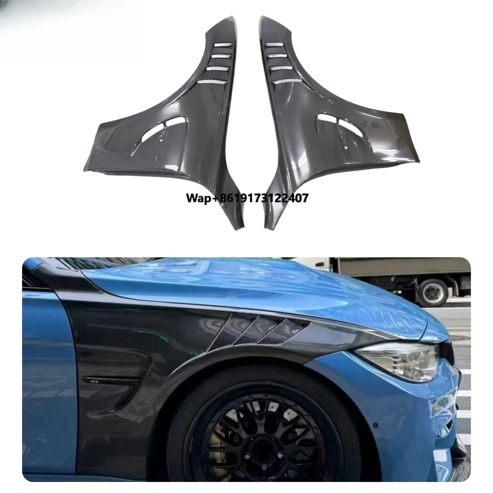 

Style Carbon Fiber Front Fender for F80 M3 F82 M4 2014- 2018 Front Bumper Side Fender Air Vented Mudguard Car Bodykit