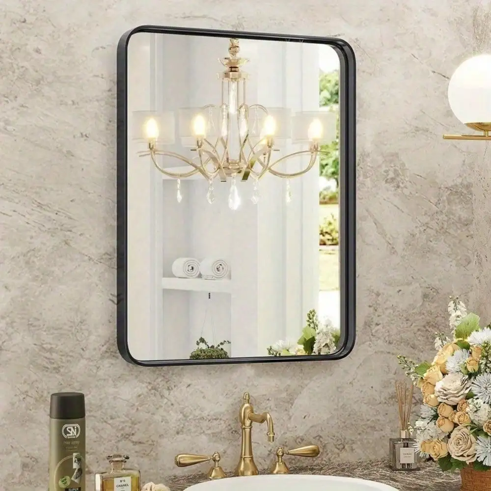 Home  Bathroom Wall Mirror Metal Frame Rectangular Vanity Mirror