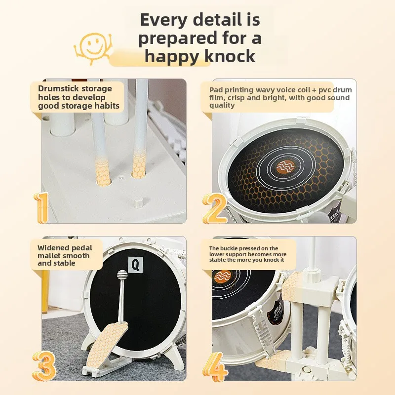 فحص الدرجات المهنية للأطفال مجموعة طبلة الجاز الكبيرة الكبار 5 المبتدئين المنزل ممارسة قرع الآلات الموسيقية