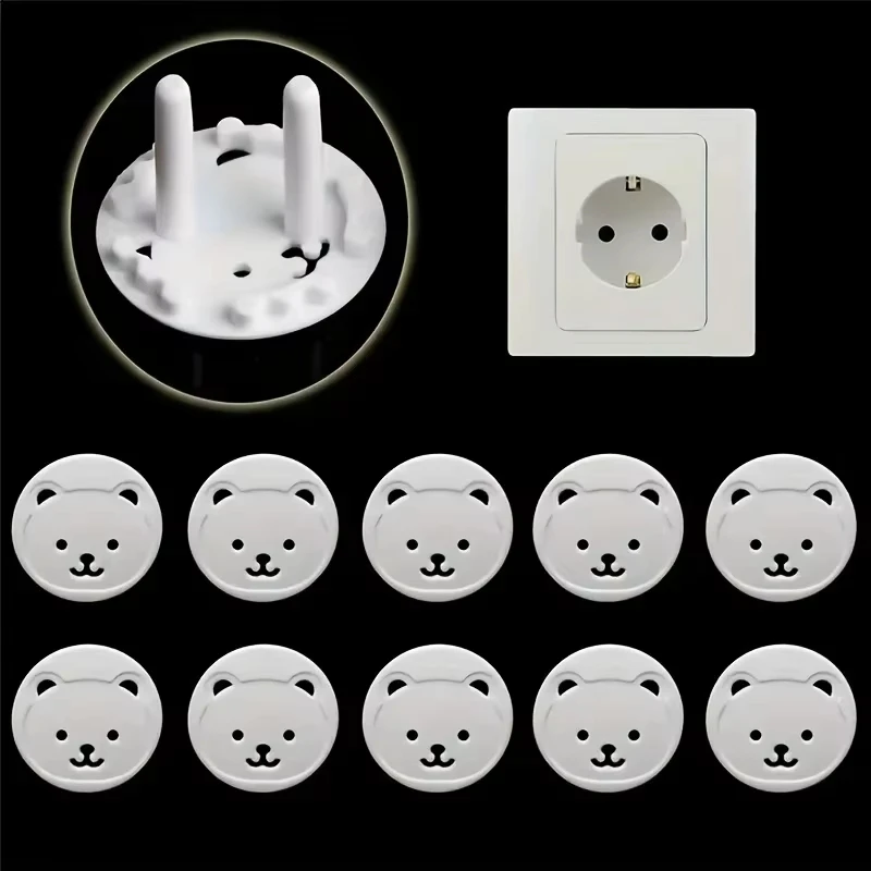 

10 шт. Защитные заглушки для электрических розеток ЕС, защита от поражения током для детей, защитные накладки на розетки