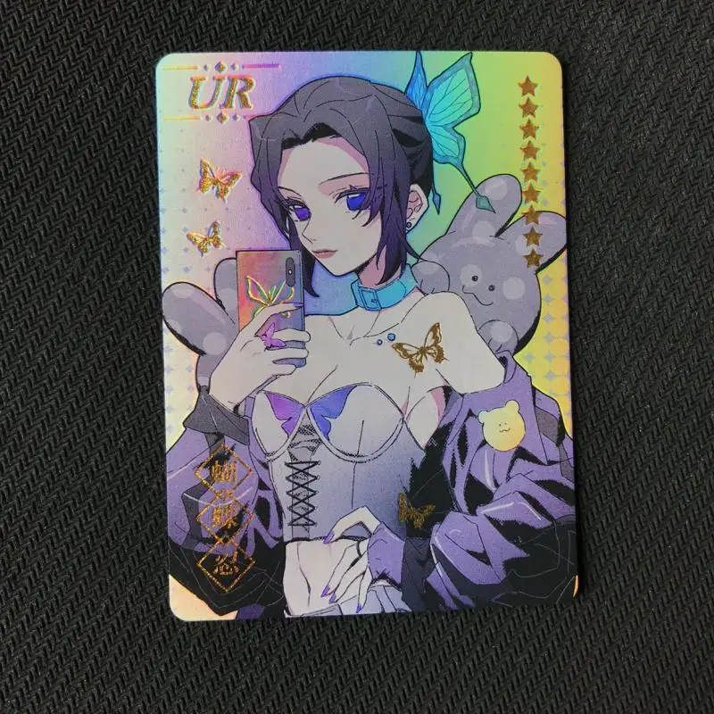 Anime Demon Slayer Agatsuma Zenitsu Kochou Shinobu Kanroji Mitsuri Game Collection Rare Card Kids Toys Boys Birthday Present