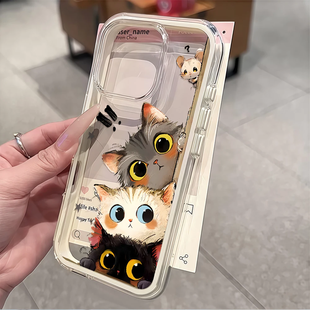 Cute Colorful Cats Print Phone Case For Samsung Galaxy S26 S25 S24 S23 S22 Plus UItra A57 A55 A54 A37 A36 A35 A16 A15 Soft Cover