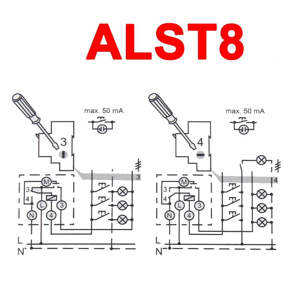 DIN Rail Timer Switch for Staircase Lighting Controller ALST8 1-7 minutes ALC18 1-20 Minutes Interval 18mm Single Module