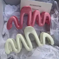 Colorful Jelly Wave Hair Claw Hairpin Women Girls Fashion Sweet Simple Irregular Hair Clip Hair Accessories Ponytail Headwear