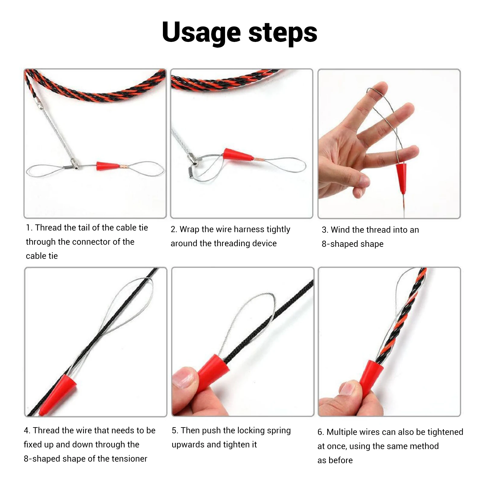 Electrician Threading Device Fish Tape Fastener Cable Wire Puller Tool for Handwork Sewing Tools