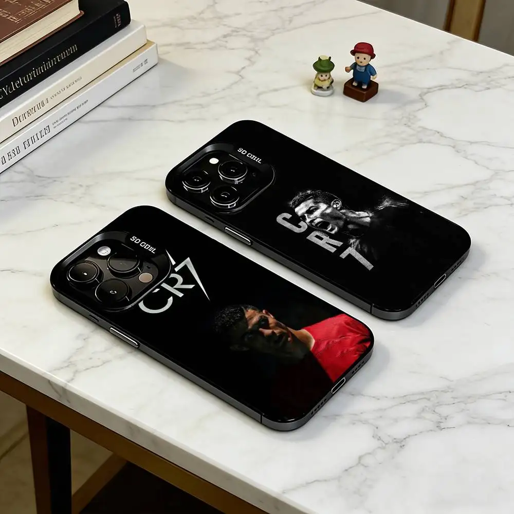 

Football R-RoNalDo-ES CR7 Phone Case For iPhone 17,16,15,14,13,12,11 Plus,Pro Max,XS,Colorful Silver Black Cover