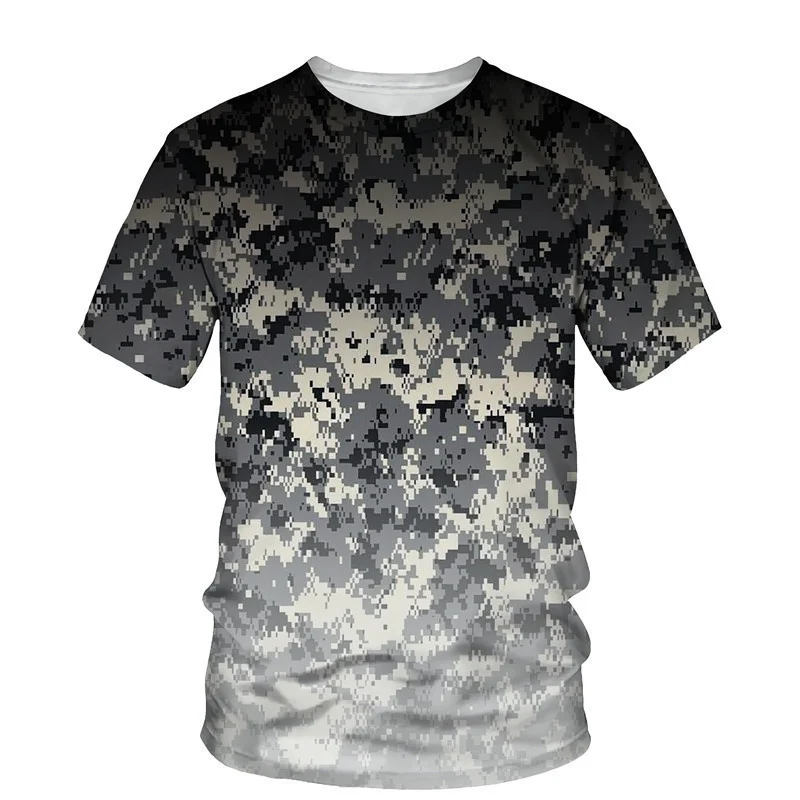 

Summer Outdoor Camouflage Training Sports Quick Dry Breathable Boys' Clothing Short Sleeve Fashion Men's Loose Top T-shirt