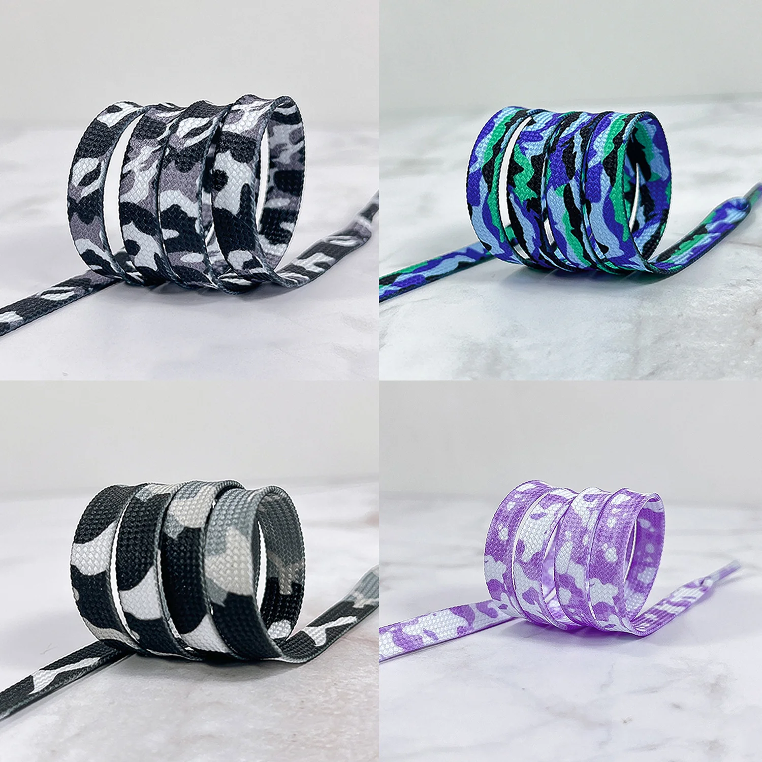 1Pair Camouflage Casual Sneakers Shoelace Flat Shoelaces Classic Quality Rope Laces Sports Shoes Strings Shoe Accessories 100CM image 3