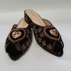 Latest Nigerian Party Sandals Italian Lower Heels Autumn Slipper For Wedding Ladies Open Toe Shoes Summer Slip Comfy Sandals