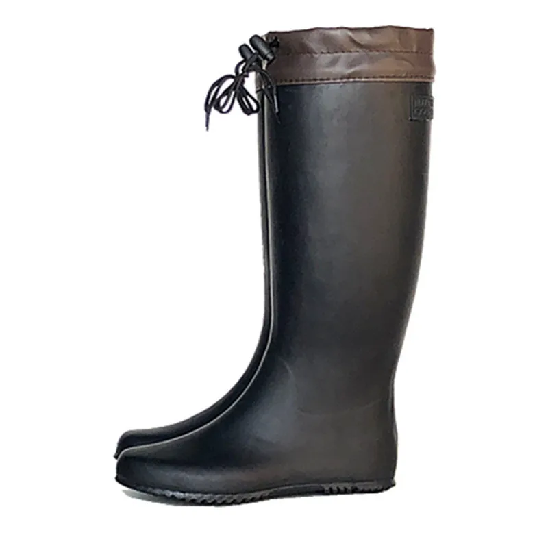 Botas de lluvia suaves plegables para adultos, zapatos de lluvia Ultra altos, botas de agua de goma ligeras, moda para pesca, lavado de autos a