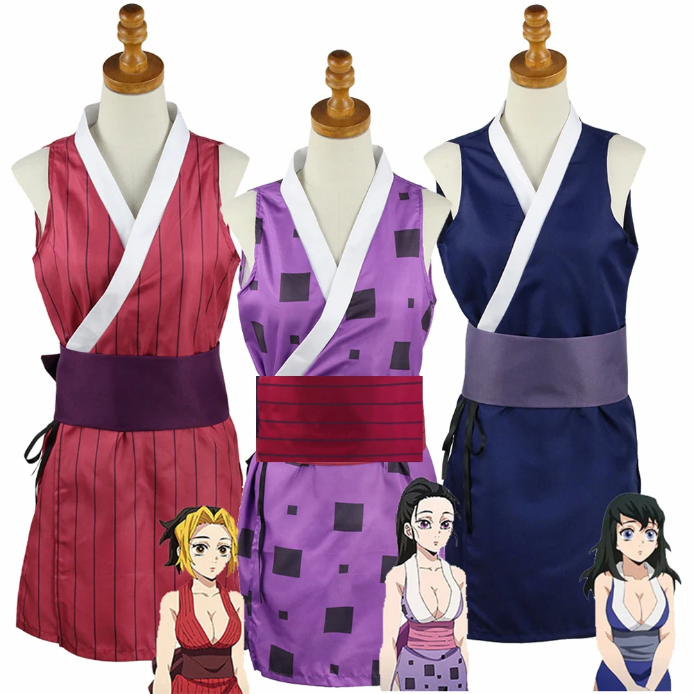 

Anime Hinatsuru Makio Suma Cosplay Costume Uzui Tengen Wives Kimono Uniform Sexy Dress Entertainment District Arc Sexy Cosplay