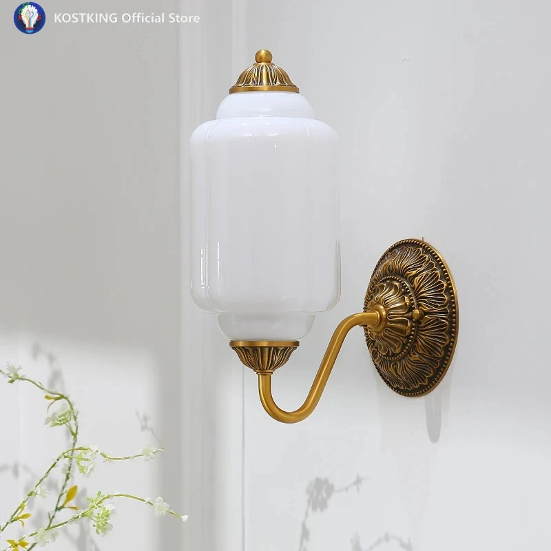 French Retro Wall Lamp Cream Style Bathroom Mirror Headlight LED Lighting Fixture For Bedroom Shower Corridor Home Decor