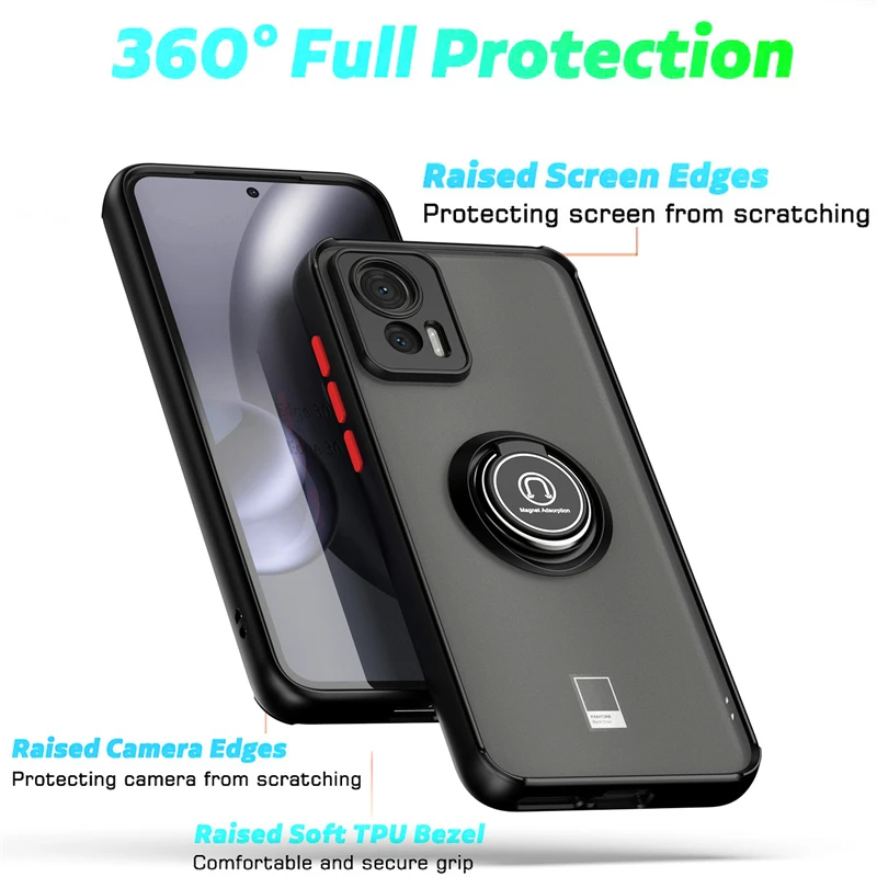 For Motorola Edge 30 Neo 6.28 inch Case Shockproof Armor Magnetic Ring Holder PC Phone Case For Motorola Edge 30 Neo Back Cover