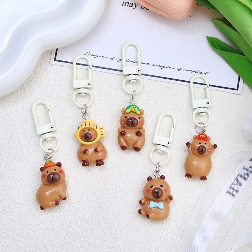 Cartoon Capybara Keychain Cute Animal Capybara Hug Turtle Doll Keychain For Men Women Car Pendant Gift Jewelry