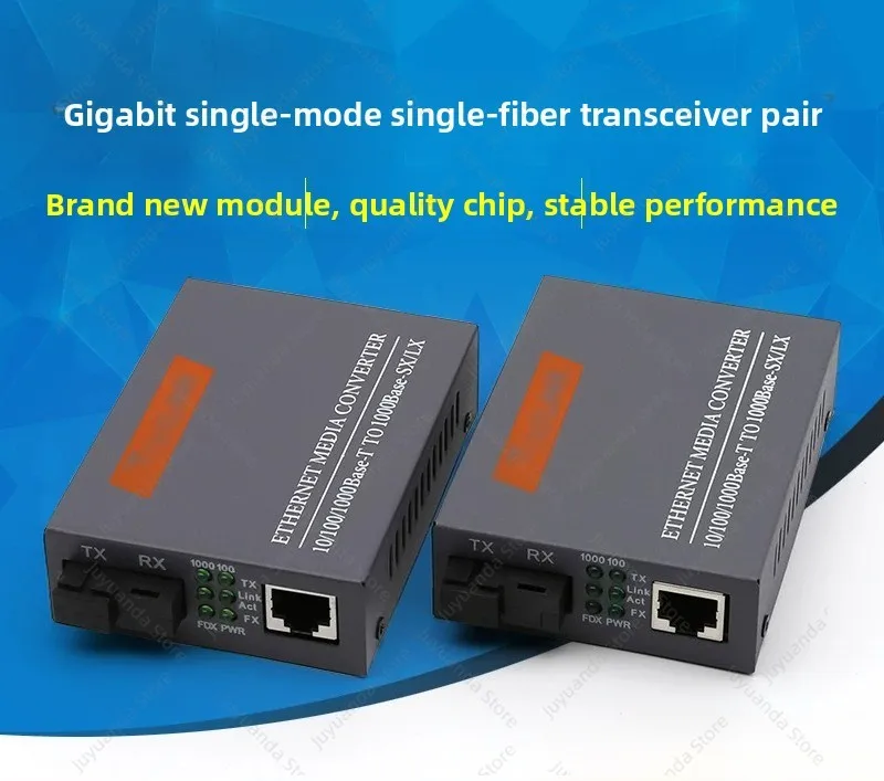 Gigabit Single Mode Single Fiber Optical Fiber Transceiver Photoelectric Converter External Power Supply GS-03-AB Pair