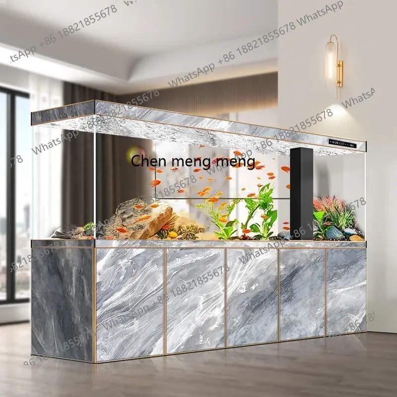 

Ultra-white arowana tank, living room, home office, no change of water family, bottom filter glass against the wall screen