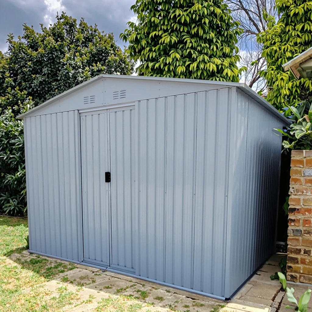 

Modern 6X4 Feet Eco-Friendly Style Garden Shed Outdoor Metal Storage with Apex Roof Pressure Treated Wood for Car Parking