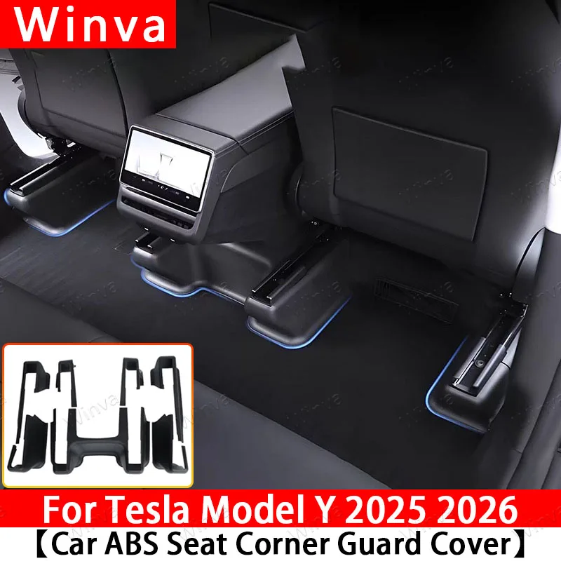 

For Tesla Model Y Juniper Under Seat Corner Guard ABS Seat Slide Rails Protector Cover Anti-Kick Decorative 2025 Car Accessories