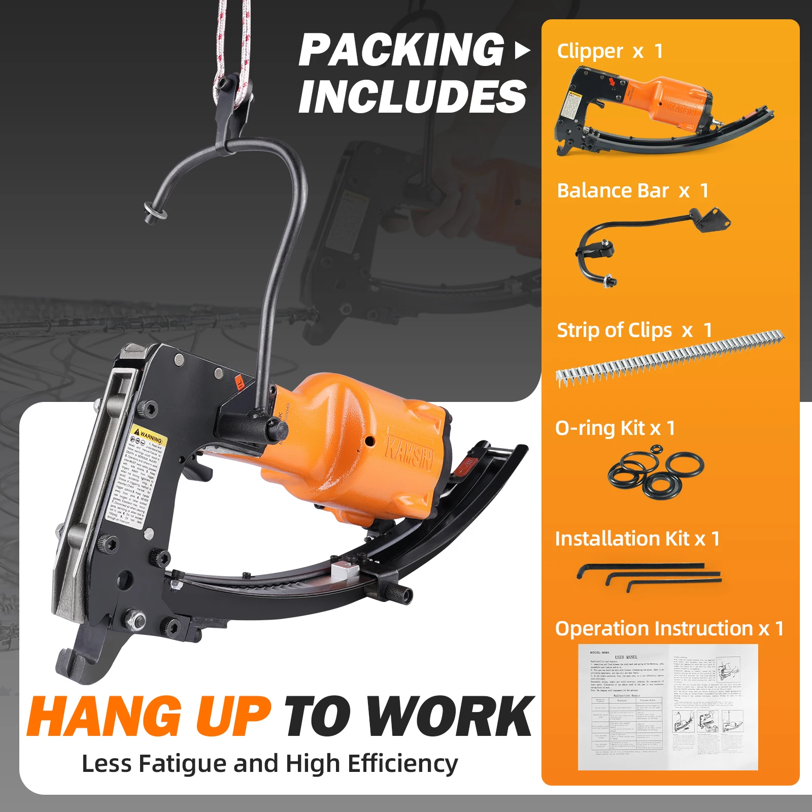 KAMSIN M66K Air Power Clinch Clip Tool Gun, semelhante a Vertex, Hartco Air Clipper Gun para lagostas, armadilhas de caranguejos