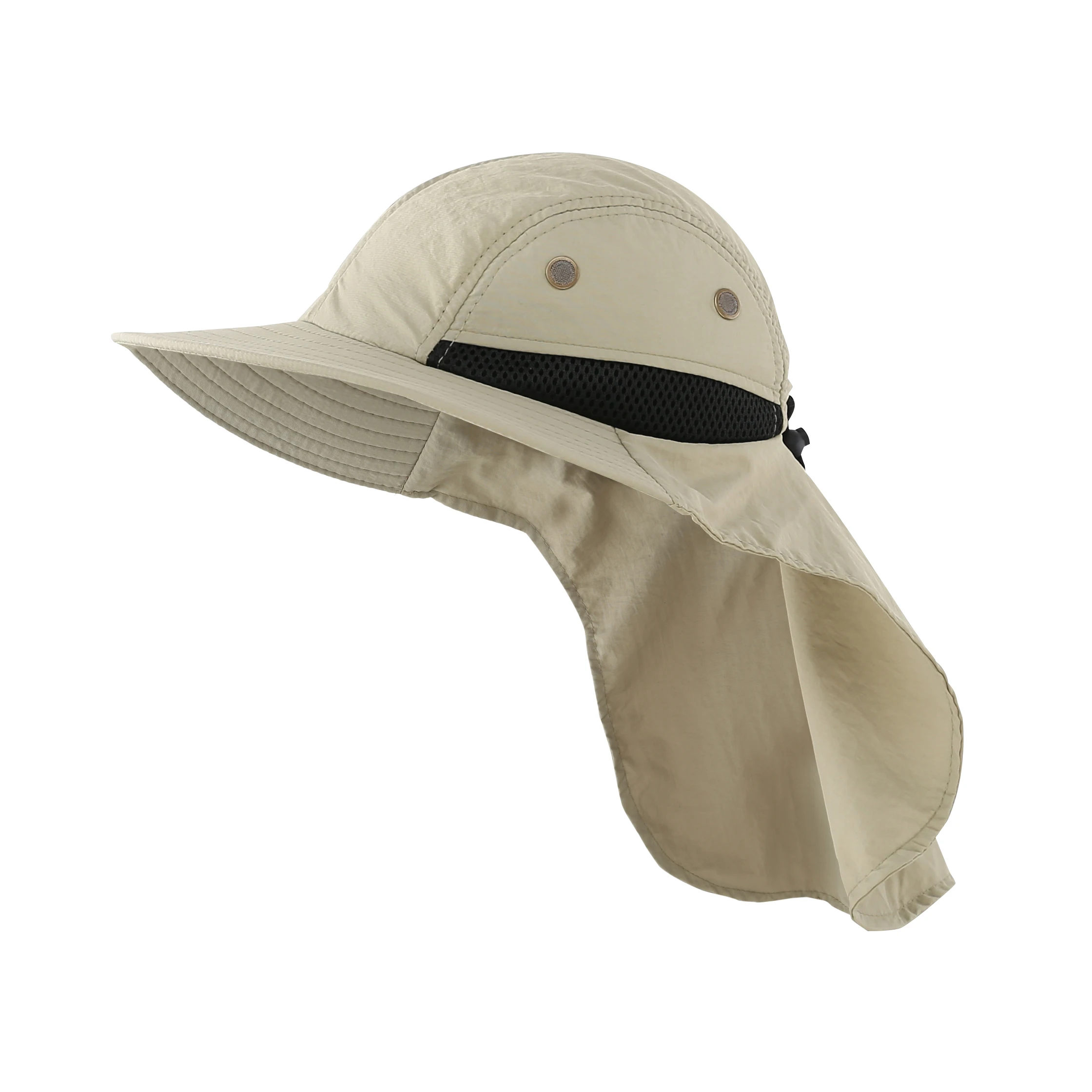 Men's Mesh Flap Adjustable Summer Sun Protection Hat  Wide Brim Lightweight Breathable Outdoor Fishing Cap  chapeus de sol