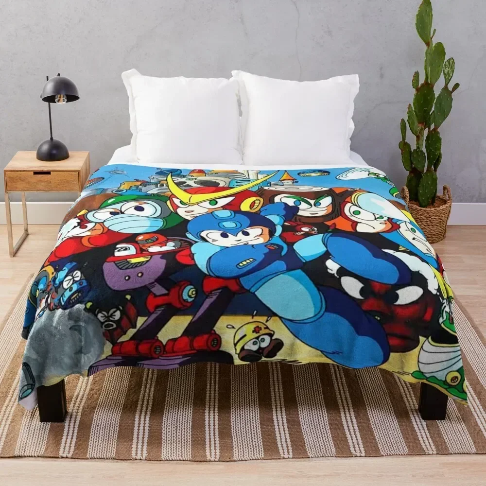 

Mega Man 2 Art Throw Blanket halloween funny gift Shaggy Custom Blankets