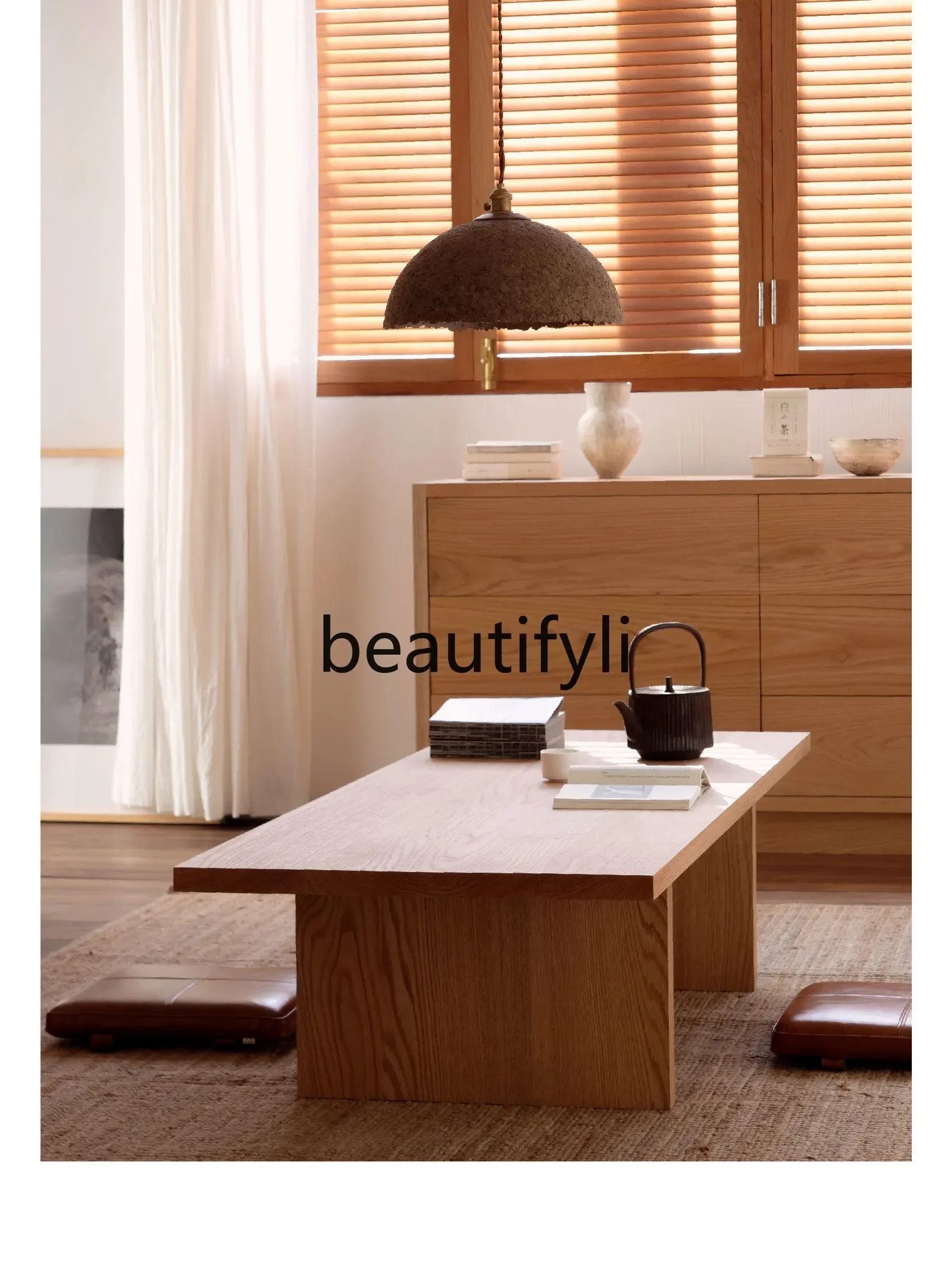 Coffee table Modern living room Home cherry black walnut Nordic solid wood table