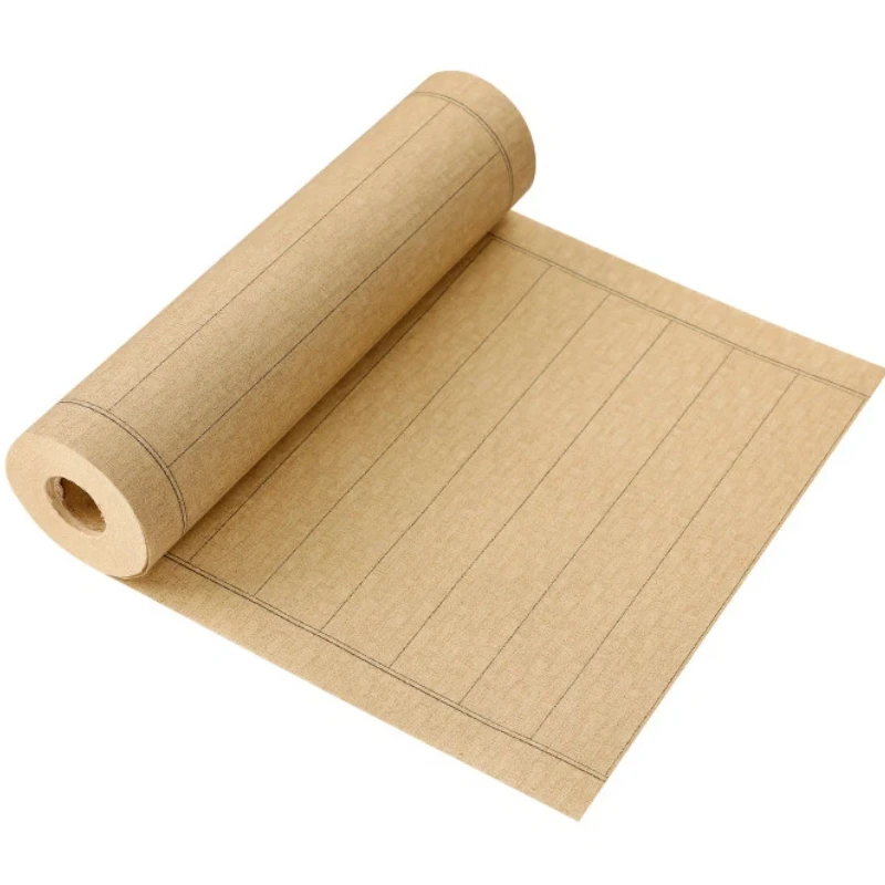 35cm Vintage Textured Xuan Paper Grid Vertical Half Ripe Rice Paper Roll Small Regular Cursive Brush Calligraphy Creation Paper
