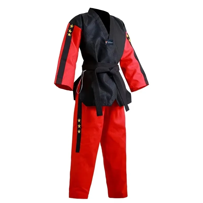 Brand New 3 StarsTaekwondo Uniform TKD Long Sleeve Kids Adult Clothes Taekwondo Dobok Martial Arts Suits Tae kwon do
