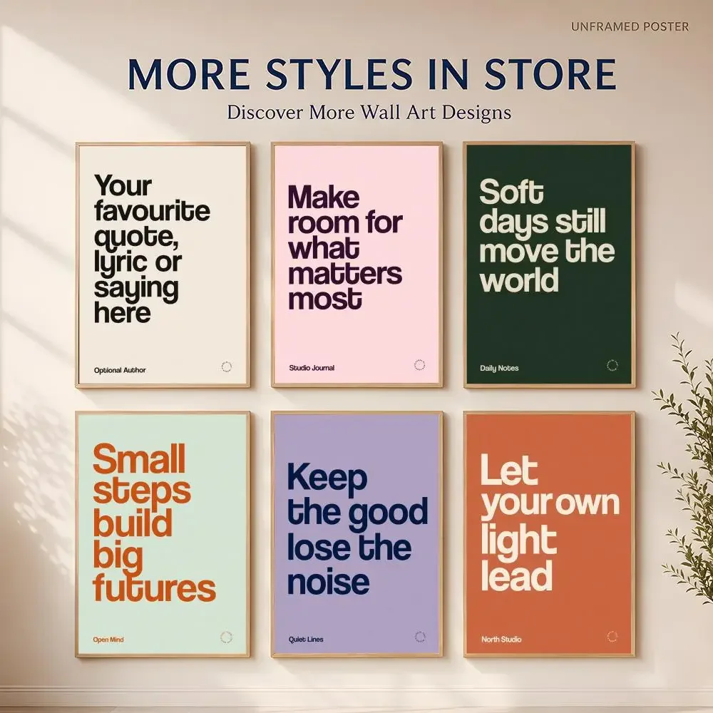 Minimal Quote Poster Versatile HD Waterproof Wall Art Self-Adhesive Decor For Any Space Ideal Gift