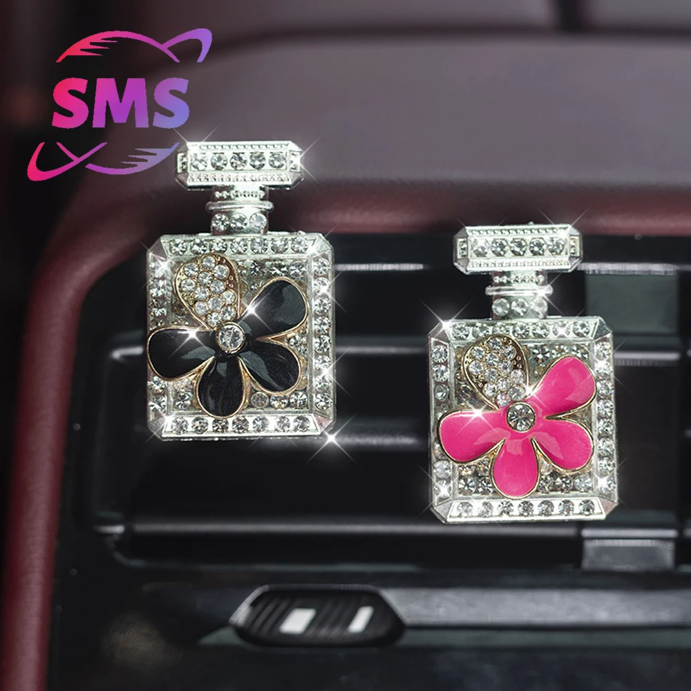 

Car air outlet aroma clip, diamond-inlaid perfume bottle shape, fragrance diffusion clip for BMW, Mercedes-Benz, Toyota, Tesla