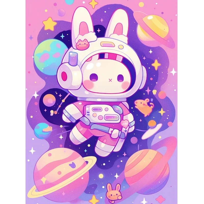 Diamond Painting Adorable Rabbit, Universe, Planet Diamonds Mosaic Handmade Art Exquisite Gift Home Decor