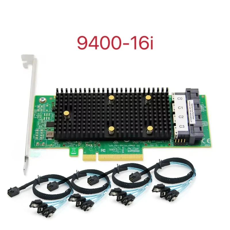 

Контроллер LSI 9400-16i 9400-8i HBA 12 Гбит/с PCIe, 16 портов, IT-режим, JBOD + 4 кабеля SAS SFF-8643