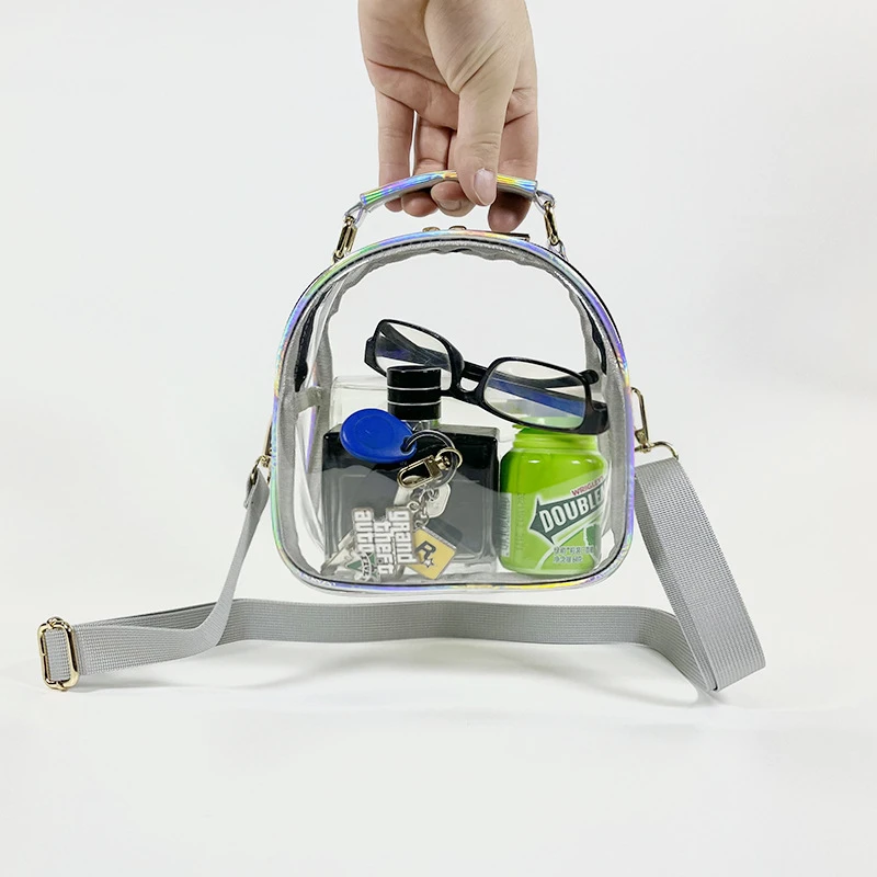 Transparent Shoulder Crossbody Bag Trendy Mini Portable Clear Messenger Handbag Phone Purse