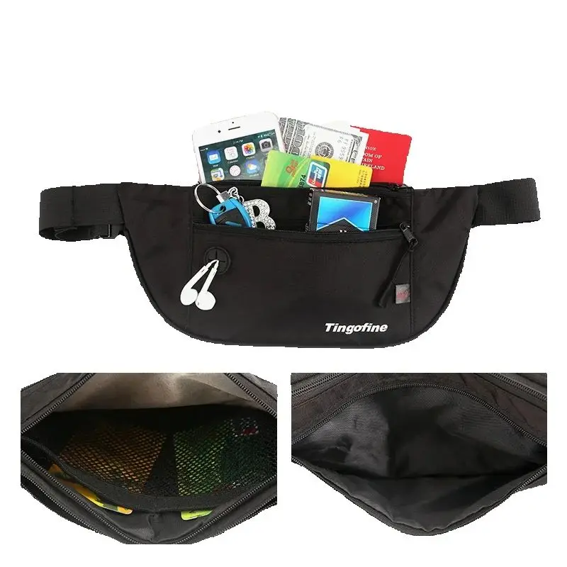 Multi Functional RFID Anti-Theft Waist Bag Men Outdoor Sports Running Bag Waterproof Nylon Lightweight Waist Bag