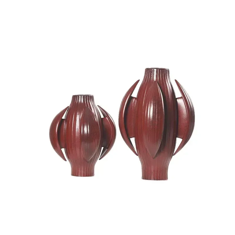 Simple and modern black ceramic vase model room hotel soft decoration flower arrangement homestay desktop entrance jewelry