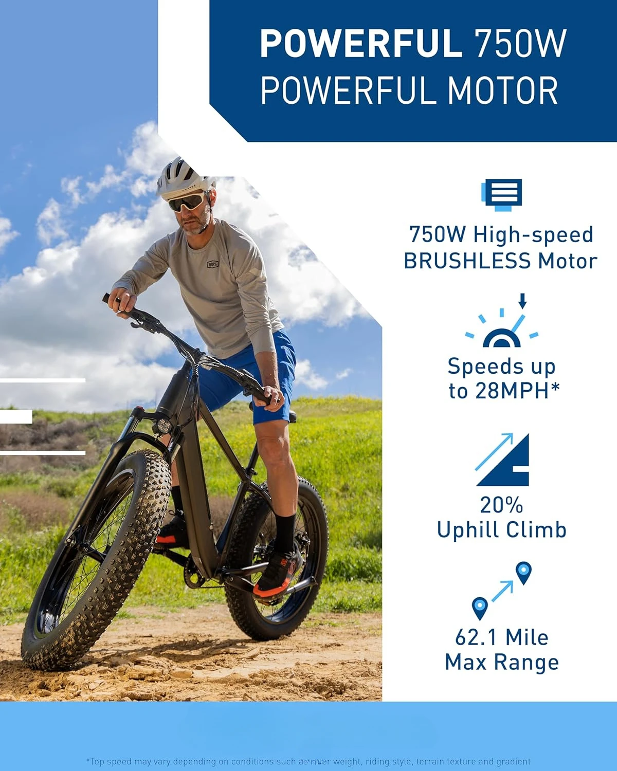 

Велосипед для взрослых, дальность действия 28 миль в час, 62,1 миль, пиковый двигатель, 1000 Вт, 48 В, 13 Ач, съемный аккумулятор, электрический велосипед с толстыми шинами, 26 x 4,0 дюйма