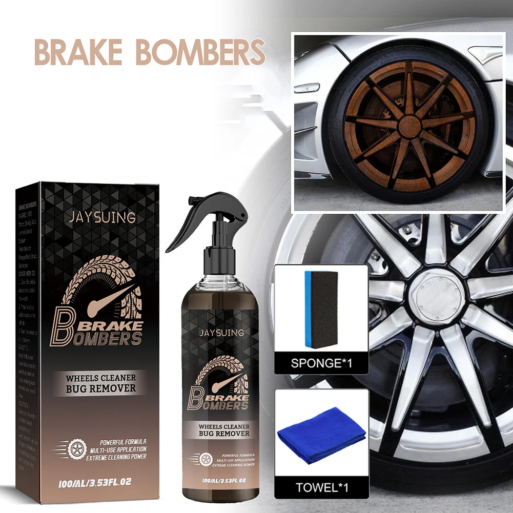 Car Wheel Cleaner Spray Iron Removing Rim Type Rust Cleaner Metal Surface Chrome Paint Remover Auto Brake Hub Cleaning Liquid