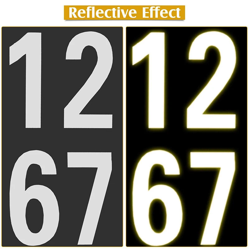 Car or House Door Street Address Mailbox Number Digits Numeral Car Room Gate Vinyl Decal Reflective Stickers White view 5
