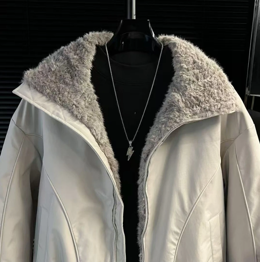 Autumn and Winter New Trend Retro Thickened Warm Hooded Cotton-Padded Jacket Men's Loose Sports Large Size High-Grade Coat