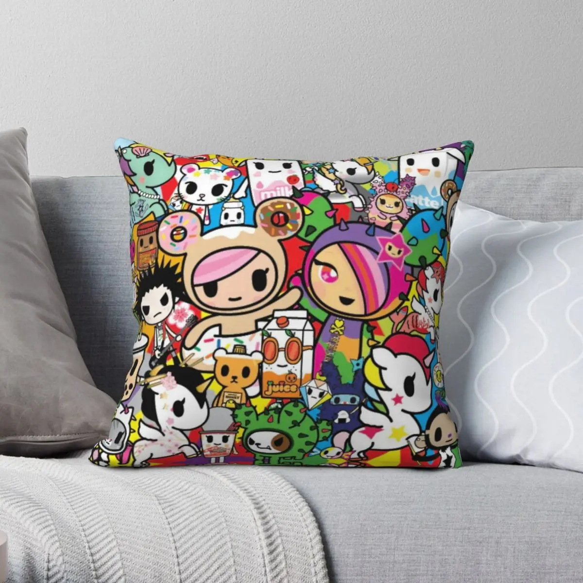 Tokidoki أحيانًا ساحة المخدة البوليستر الكتان المخملية الإبداعية البريدي ديكور رمي كيس وسادة غطاء وسادة غرفة 45x45