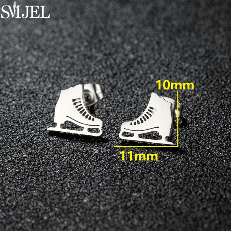 Multiple Stainless Steel Sports Stud Earring Fashion Baseball Football Volleyball Skating Earrings for Women Men Piercing Gifts