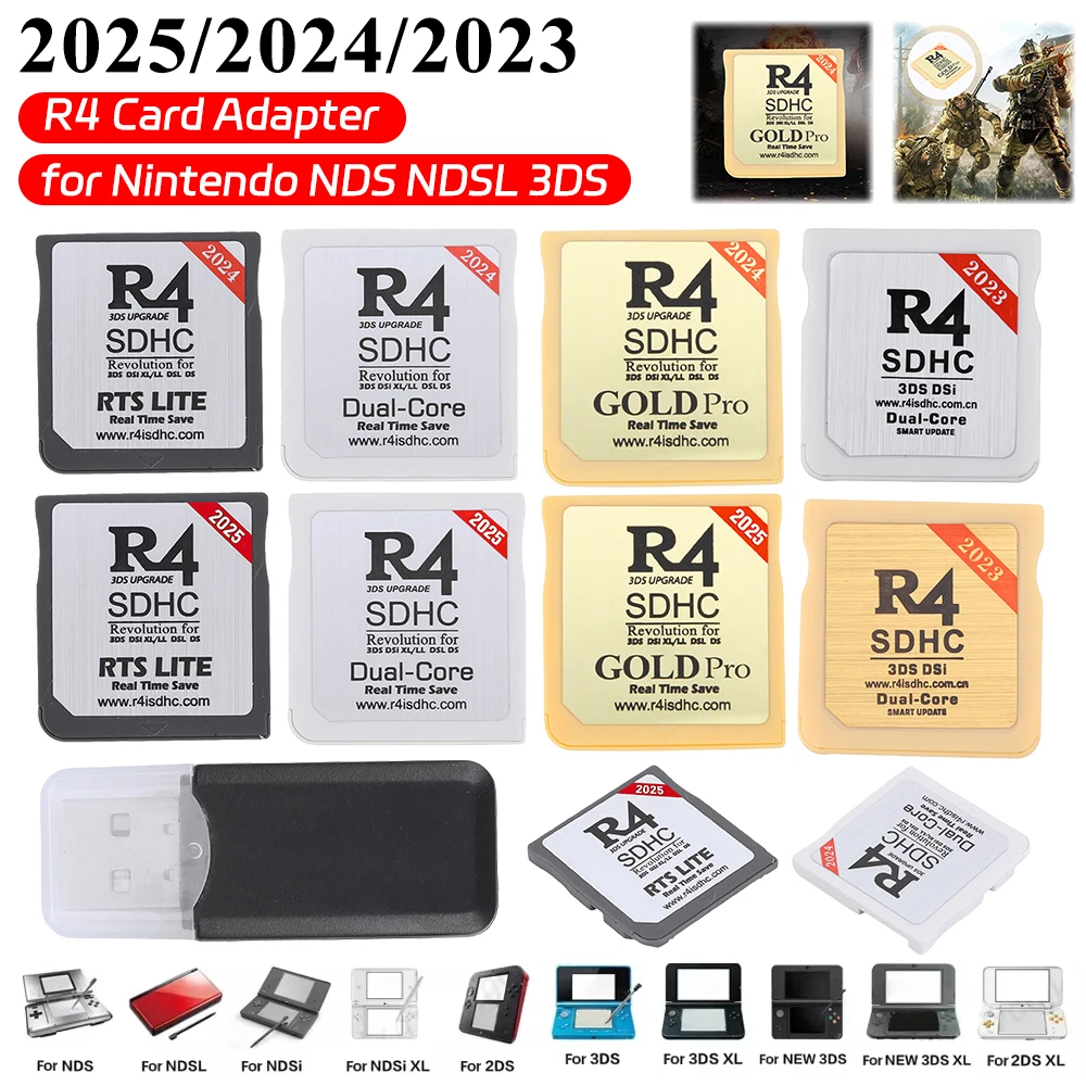 2025 R4 SDHC Adapter Secure Digital Memory Card Burning Card Game Card Flashcard For 3DS DSI XL/LL DSL DS RTS LIFE Game Com Card